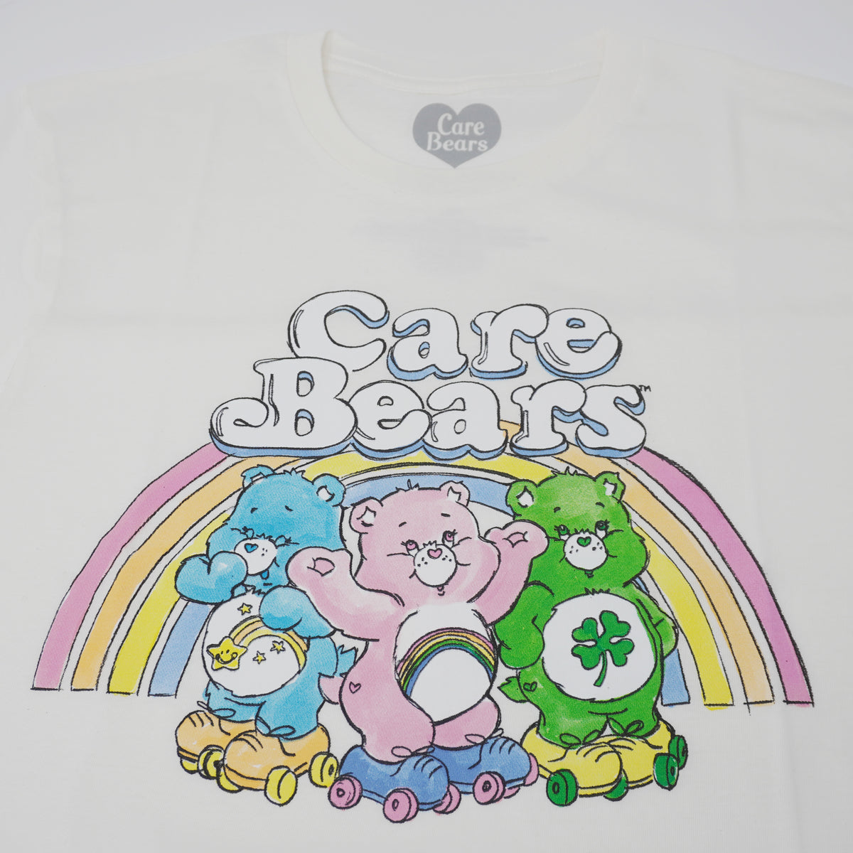 White Such Cute Rainbow Care Bear Crop Top T-Shirt