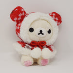 (No Tags) 2014 Red Korilakkuma Knit Cape Plush - Winter Rilakkuma - San-X