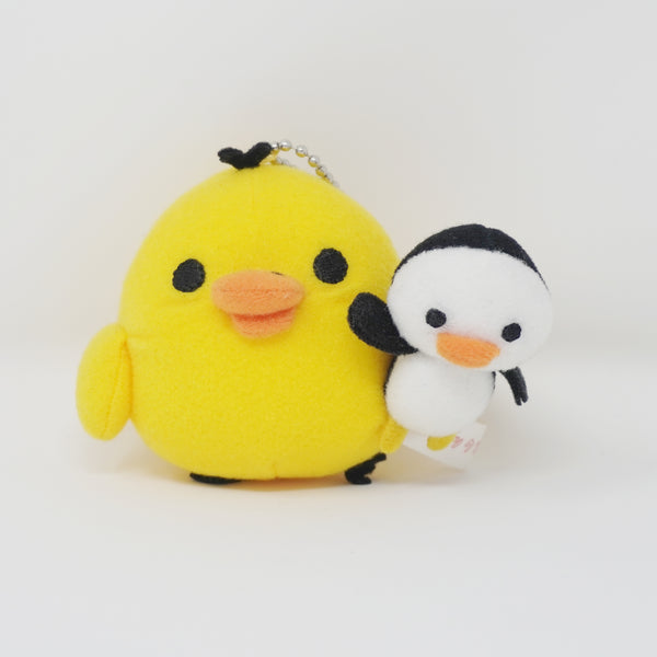 (No Tags) 2007 Kiiroitori with Penguin Plush Keychain - Rilakkuma - San-X