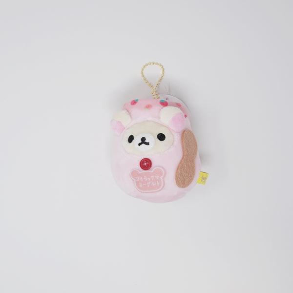 2023 Strawberry Yogurt Korilakkuma Plush Keychain - Dagashi Series Rilakkuma - San-X