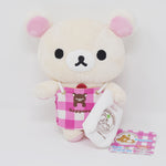 (Detached Tag) 2011 Korilakkuma Pink Apron Plush - Sapporo Rilakkuma Store Opening - San-X Hokkaido