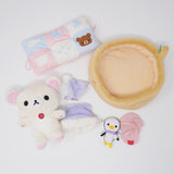 (No Packaging) 2016 Korilakkuma Sleepover Plush Set - Rilakkuma Chairoikoguma Winter Glove Gift Theme - San-X