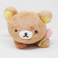 2021 Rilakkuma Lying Fuzzy Plush with Tulip - Chairoikoguma's Friend Theme - San-X