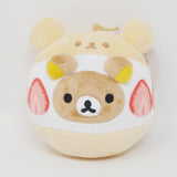 2021 Rilakkuma Strawberry Maritozzo Plush Keychain - Rilakkuma Retro Sweets Series - San-X