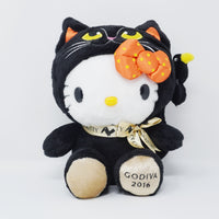 (No Tags) 2016 Black Cat Hello Kitty Plush - Halloween GODIVA x Hello Kitty Exclusive - Sanrio