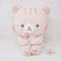 Sakura Squirrel with Tulip Prize Plush - Rilakkuma Chairoikoguma's Friend Theme - San-X