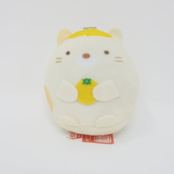 2022 Neko Yellow Tomato Chibi Mascot Prize Plush Keychain - Sumikkogurashi - San-X