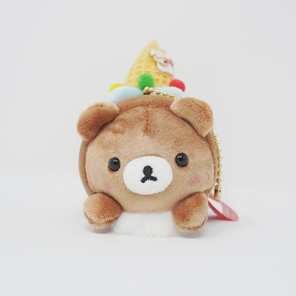 (No Tags) 2020 Chairoikoguma Ice Cream Plush Keychain - Rilakkuma x Coldstone Creamery Store Limited - San-X