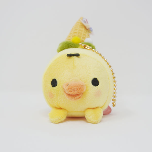 (No Tags) 2020 Kiiroitori Ice Cream Plush Keychain - Rilakkuma x Coldstone Creamery Store Limited - San-X