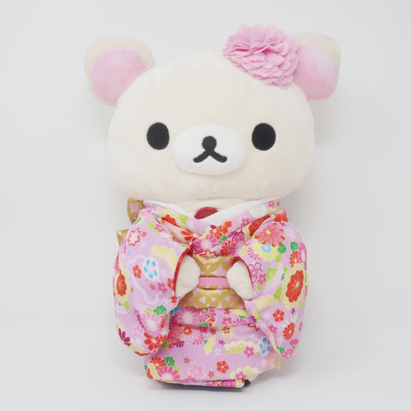 2016 Medium Korilakkuma in Pink Floral Kimono Plush - Rilakkuma - San-X