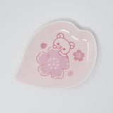 2020 Korilakkuma on Sakura Pink Cherry Blossom Plate - Rilakkuma San-X Prize