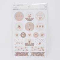 Kuma Bear Gift Wrapping Sticker - Daiso