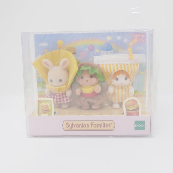 2019 Baby Trio Hamburger Set - Fan Club Limited Sylvanian Families Japan Calico Critters