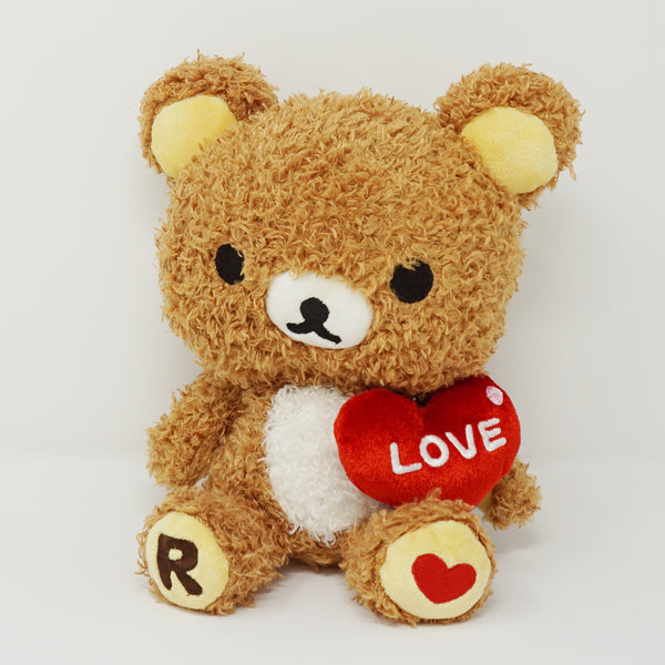 2007 Fuzzy Rilakkuma with Heart Plush - Happy Rilakkuma