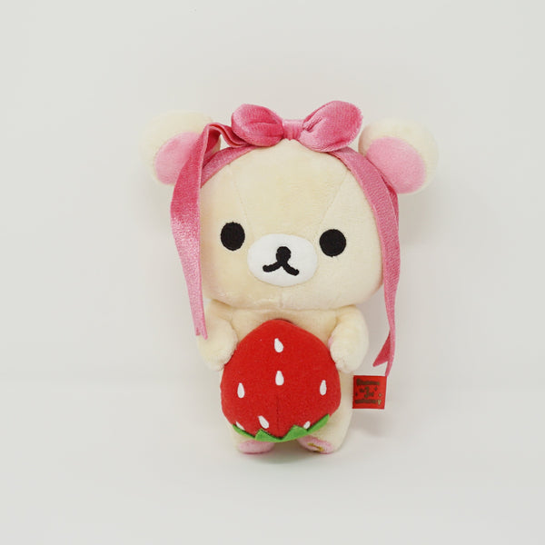 Korilakkuma with Pink Ribbon and Strawberry Plush - 3rd Anniversary Rilakkuma