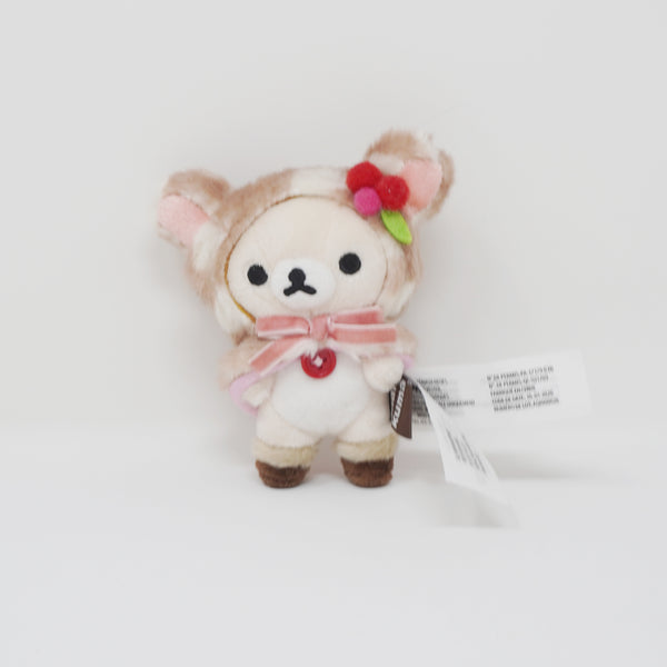 (No Tags) Korilakkuma Fawn Plush Keychain - Happy Natural Time - San-X Originals Rilakkuma