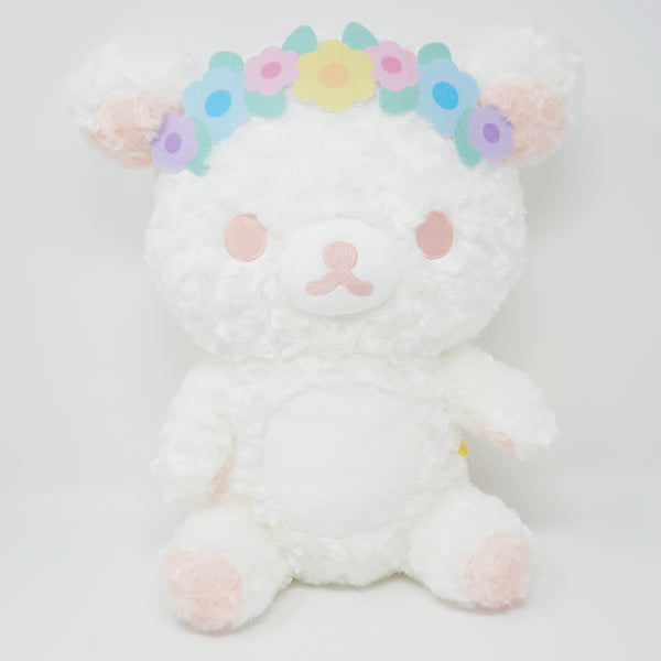 2024 White Flower Crown Rilakkuma XL Pastel Version Rose Boa Prize Plush