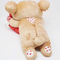 (No Tags) 2020 Medium Rilakkuma Lying Plush - Valentine's Heart Fair Rilakkuma Store & Kiddyland Limited - San-X