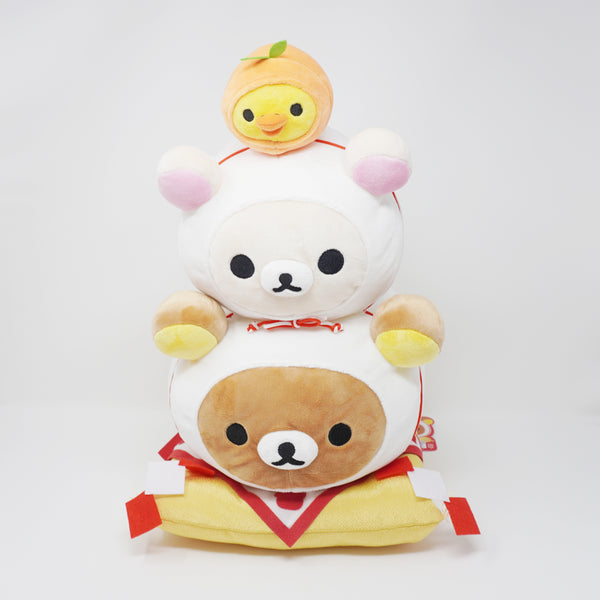 2019 Rilakkuma, Korilakkuma, Kiiroitori Kagami Mochi Medium Plush Set - New Year Rilakkuma Store Limited