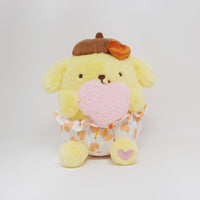 2021 Valentine's Pom Pom Purin with Heart Plush - Sanrio Nakajima