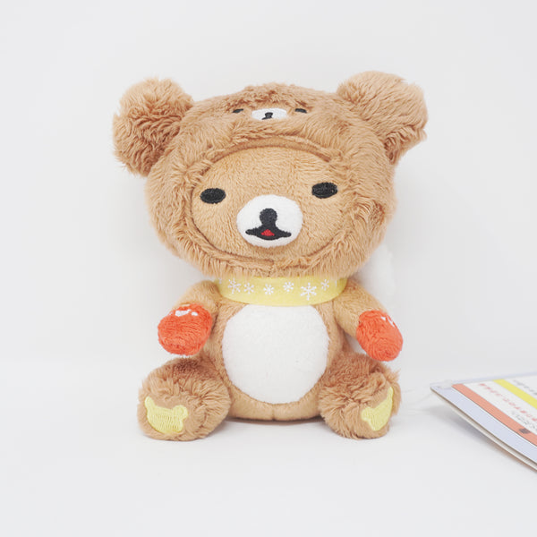 2016 Rilakkuma in Chairoikoguma Outfit & Red Mittens Plush Keychain - Gloves Gift Winter San-X