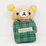 2011 Rilakkuma in Green Plaid Bag Plush - Kichijoji 1st Anniversary Rilakkuma Store Limited