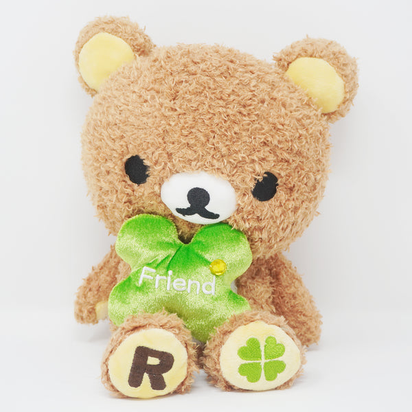 (No Tags) 2007 Large Fuzzy Rilakkuma Clover Plush - Happy Rilakkuma - San-X