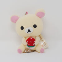 2008 Korilakkuma with Strawberry Plush Prize Keychain - Strawberry Rilakkuma San-X