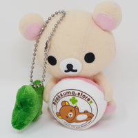 2009 Korilakkuma with Clover & Logo Plush Keychain - Rilakkuma Store Limited (No Tags)