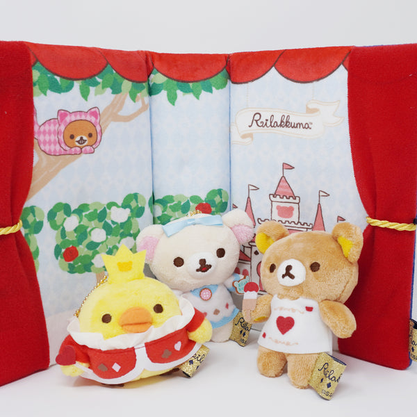 2019 Rilakkuma, Kiiroitori, Korilakkuma Plush Keychain Book Set - Rilakkuma in Wonderland Loppi Limited