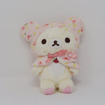 2017 Korilakkuma Pink Floral Cape Plush Keychain - Korilakkuma Meets Chairoikoguma - Rilakkuma