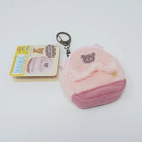 Fuzzy Mini Backpack Keychain - Blush Pink