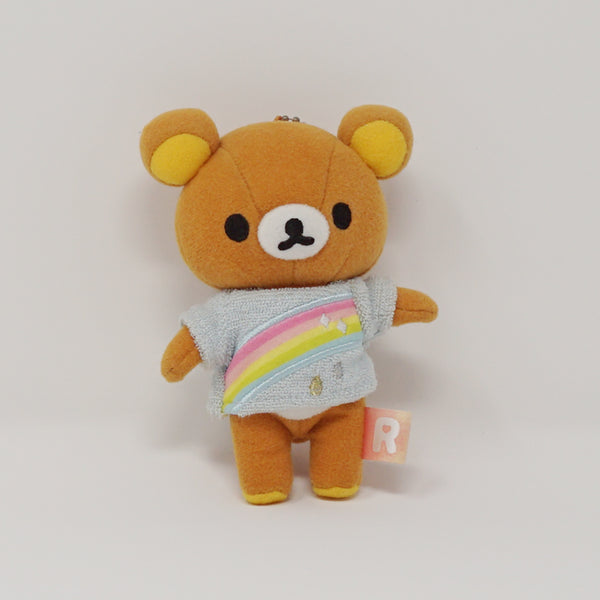 2010 Rilakkuma with Rainbow Tee Plush Keychain - Happy Rainbow Series