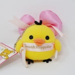 2008 Kiiroitori with Satin Bow Valentine's Plush Keychain - Rilakkuma Sweet & Happy Day Store Limited - San-X