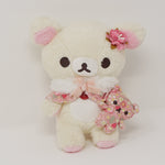 2015 Floral Korilakkuma Sitting Plush - Korilakkuma's Strawberry Flower Theme - Rilakkuma Store Limited (No Tags)