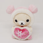 2008 Korilakkuma with Snow Embroidered Heart Plush - Lawson Limited Snow Christmas Winter - Rilakkuma - San-X