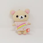 (No Tags) 2010 Rainbow Tee Korilakkuma Little Plush Keychain - Ice Cream Rilakkuma San-X