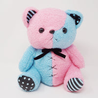 Medium Kumax Moco Bear Plush 10" - "March" Pink & Blue - Yell Japan