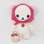 (No Tags, Detached Items) 2009 Korilakkuma with Red Bonnet and Strawberries - Strawberry Theme Plush - Rilakkuma - San-X