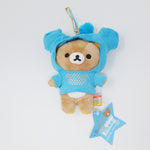 2013 Rilakkuma Blue Hoodie Plush Keychain - Colorful Rilakkuma - San-X