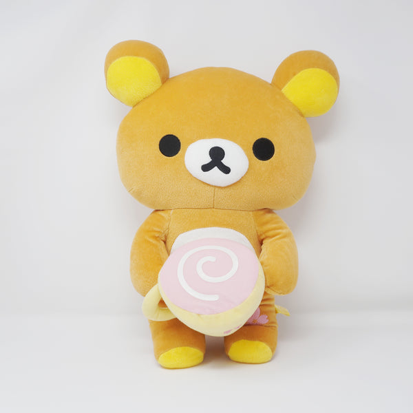 (No Tags) 2013 Sakura Latte Rilakkuma XL Prize Plush - Cherry Blossom Rilakkuma San-X