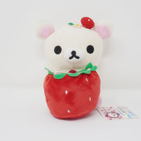 2009 Korilakkuma Strawberry Plush Stand - Rilakkuma Lawson Limited Strawberry Theme - San-X