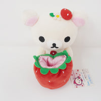 2009 Korilakkuma Strawberry Plush Stand - Rilakkuma Lawson Limited Strawberry Theme - San-X