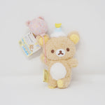 2023 Fuzzy Rilakkuma Plush Keychain - Nikoniko Happy for You Rilakkuma - San-X