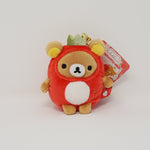 2018 Rilakkuma in Strawberry Costume Plush Keychain - Strawberry Party