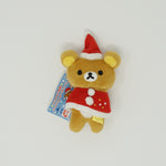 2014 Rilakkuma with Red Hat and Pom Pom Cape Prize Toy Plush Keychain - Christmas