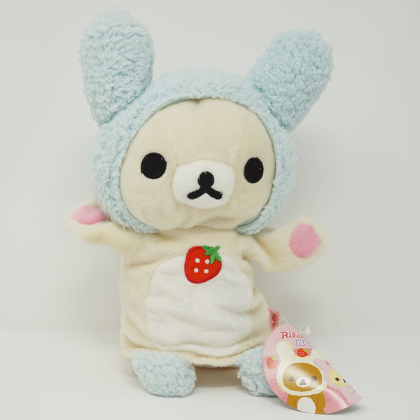 2010 Korilakkuma Blue Bunny Hand Puppet Plush - Love Strawberry Lottery Prize