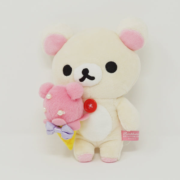 2010 Colorful Ice Cream Korilakkuma Prize Plush Pink Cone - Ice Cream - Rilakkuma