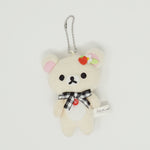 2015 Korilakkuma with Gingham Bow Prize Toy Plush Keychain - Paris Strawberry Theme - Rilakkuma