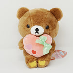 2018 Chairoikoguma with Pink Heart & Ribbon Plush - Soft Heart Theme Rilakkuma - Store Limited